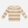 US stockist of Miann & Co's texture rib l/slv tee in Caramel Stripe
