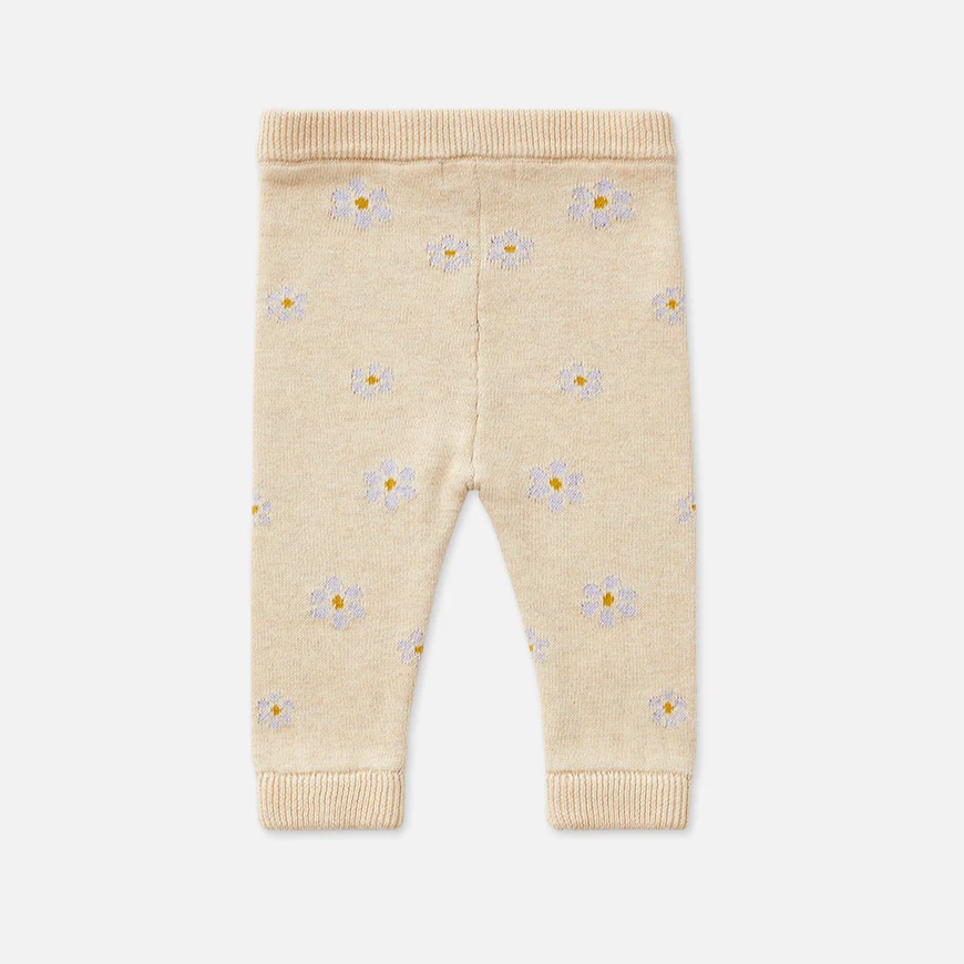 US stockist of Miann & Co's Knitted Baby Leggings in Lavender Bouquet