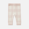 US stockist of Miann & Co's Knitted Baby Leggings in Ballet Pink Gingham