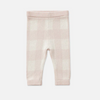 US stockist of Miann & Co's Knitted Baby Leggings in Ballet Pink Gingham