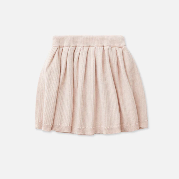 US stockist of Miann & Co's Texture Rib Knit Skirt in Ballet Pink