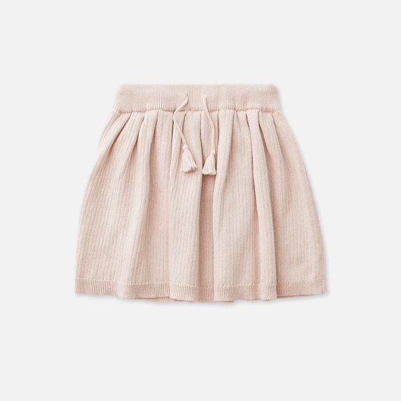 US stockist of Miann & Co's Texture Rib Knit Skirt in Ballet Pink