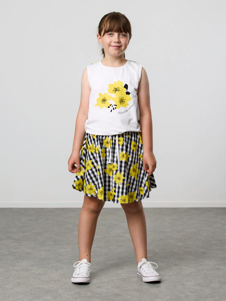 US stockist of Radicool Kids Floral Gingham Skirt