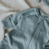 US stockist of Buck & Baa's gender neutral, organic cotton zip romper in Laurel.