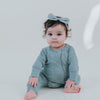 US stockist of Buck & Baa's gender neutral, organic cotton zip romper in Laurel.
