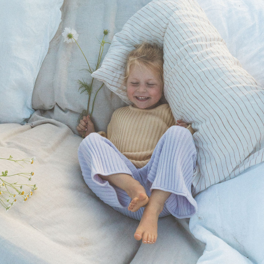 US stockist of Illoura the Label's 3/4 essential ribbed knit pants in Lilac