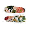 US stockist of Josie Joan's set of two "Little Brooklyn" fabric snap baby hair clips.