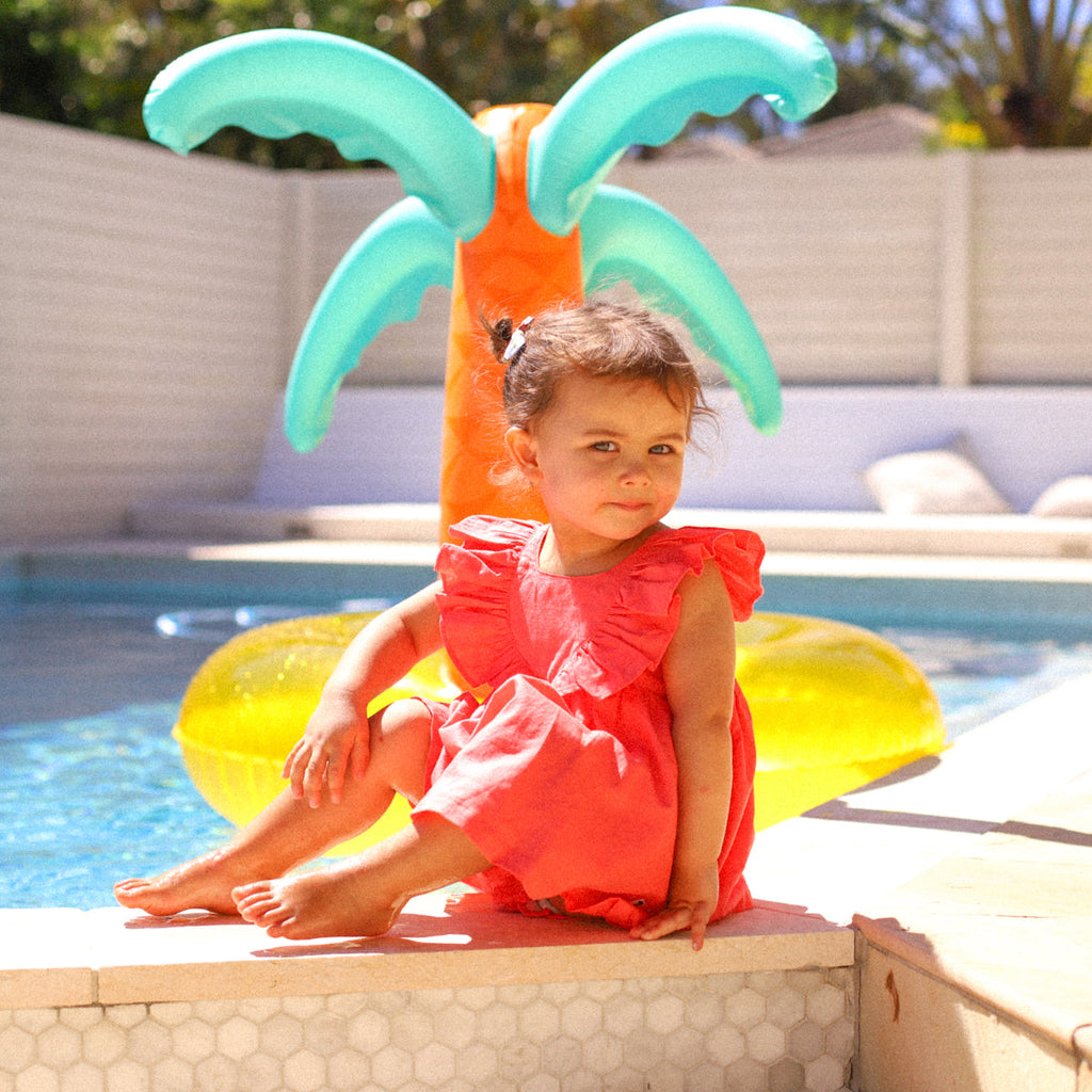 US stockist of Lacey Lane's 2pc Melanie Tinker Set.  In soft watermelon red.