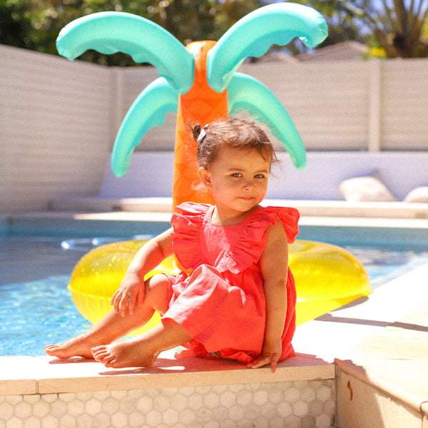 US stockist of Lacey Lane's 2pc Melanie Tinker Set.  In soft watermelon red.