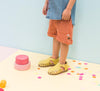 US stockist of Anchor & Fox's Waxed Leather, Closed Toe, Lemon Amalfi Sandals