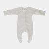 US stockist of Buck & Baa's organic cotton rib zip romper in gender neutral Milk.  