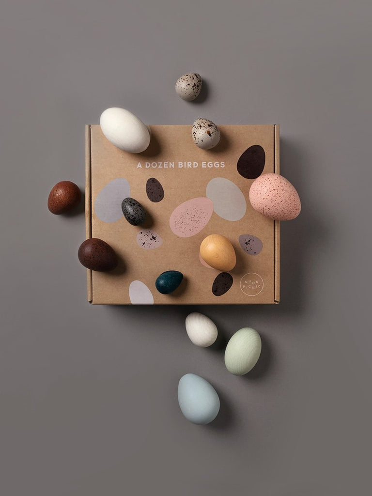 US stockist of Moon Picnic's dozen bird eggs in a box.