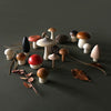 Stockist of Moon Picnic's Mushrooms in a box.  Set of 15 different wooden mushrooms made from beech wood which arrive in a box.