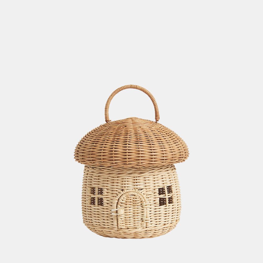 US stockist of Olli Ella's handmade rattan mushroom basket.