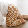US stockist of Two Darlings gender neutral, mustard stripe rib cotton stretch harem jogger pants