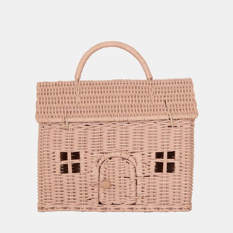 US stockist of Olli Ella's handwoven rattan rose Casa Clutch