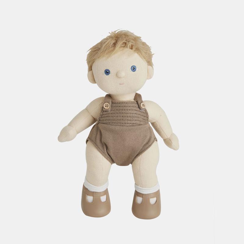 US stockist of gender neutral, blonde, blue eyed Olli Ella poppet dinkum doll.  