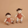 US stockist of gender neutral, brown haired, brown eyed Olli Ella peanut dinkum doll.  