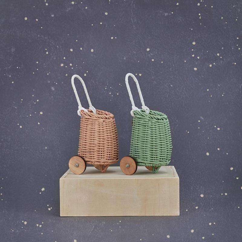 US stockist of Olli Ella hand woven mint rattan doll luggy