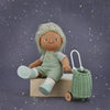 US stockist of Olli Ella hand woven mint rattan doll luggy