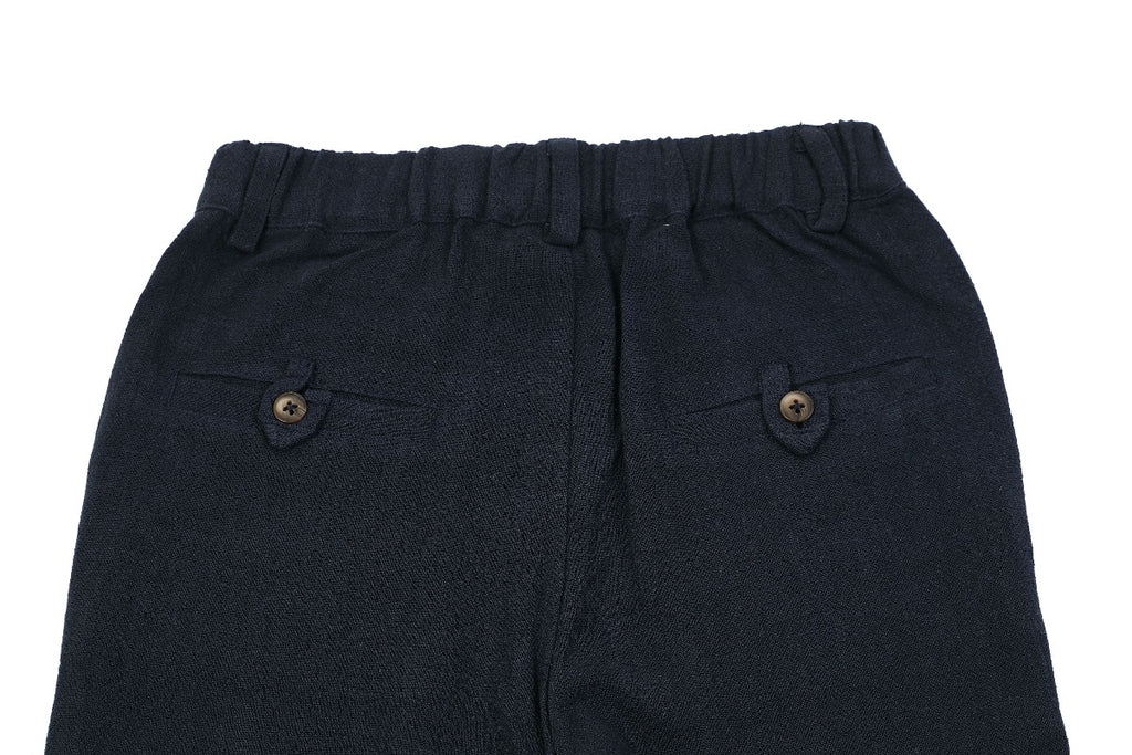 US stockist of Donsje's linen blend, Dado trousers in Faded Marine.