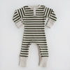 US stockist of Snuggle Hunny Kid's olive stripe zip growsuit.