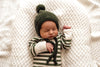 US stockist of Snuggle Hunny Kid's olive stripe zip growsuit.