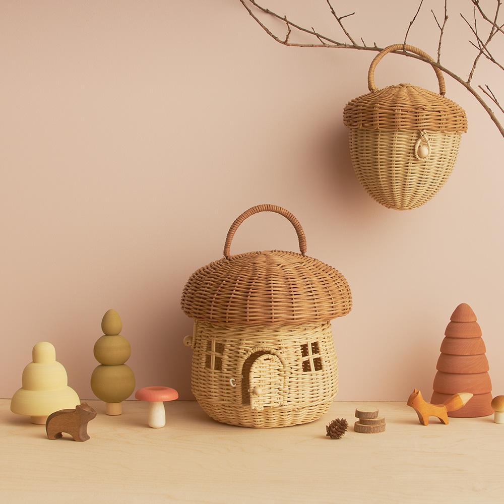 US stockist of Olli Ella's handmade rattan mushroom basket.