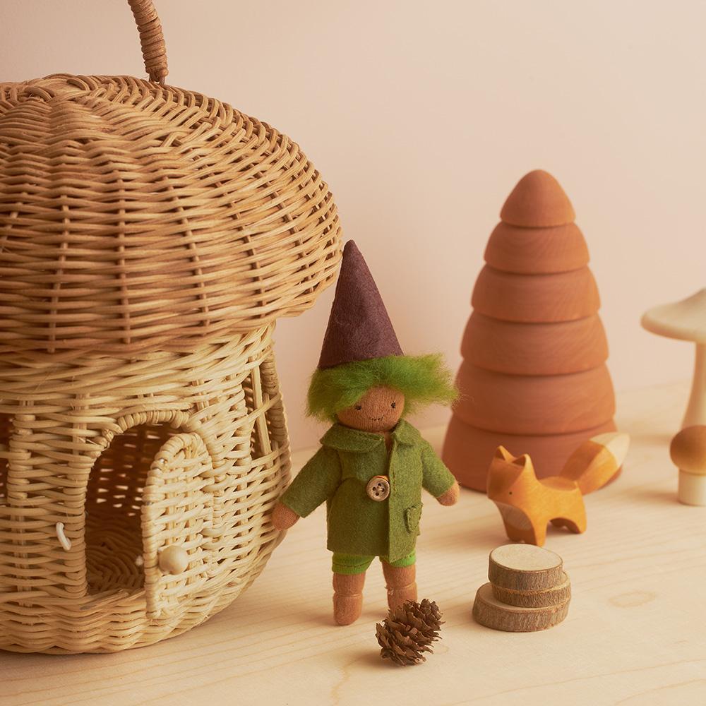 US stockist of Olli Ella's handmade rattan mushroom basket.