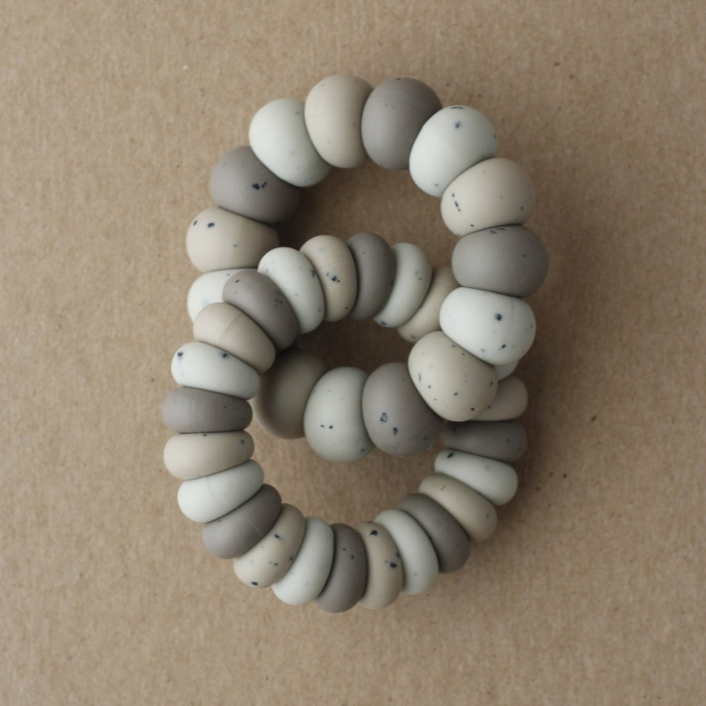 US stockist of Little Chew's gender neutral Multi Luna silicone double freezer teether in Onyx.