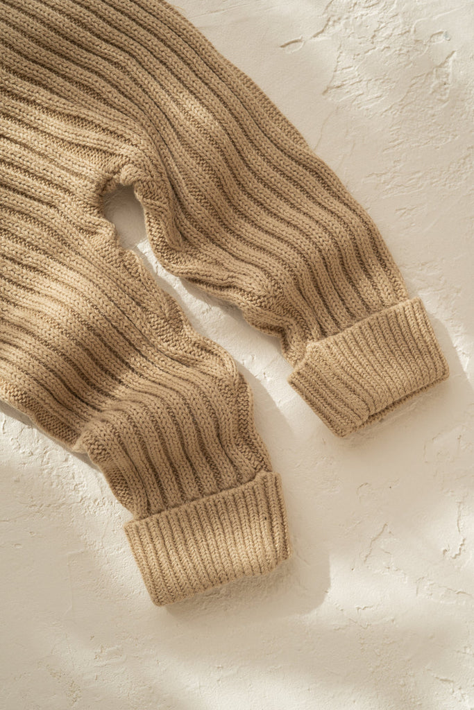 US stockist of Illoura the Label's gender neutral organic cotton Joey Ribbed Pants in Olive.