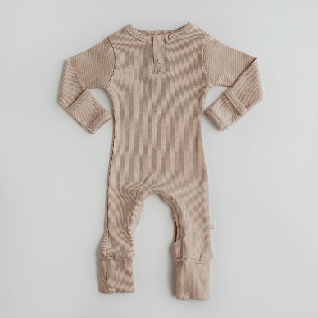 US stockist of Snuggle Hunny Kid's organic jersey Pebble zip growsuit.