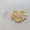 US stockist of Two Darlings golden linen ruffle butt bloomers