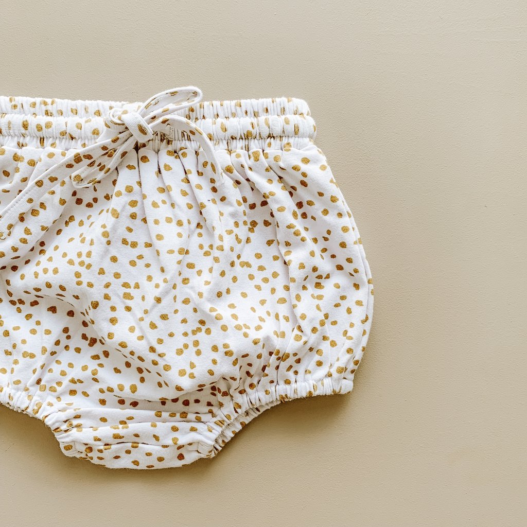 US stockist of Two Darlings ribbed cotton golden speckle bloomers