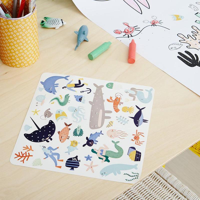 US stockist of Olli Ella's Playpa Ocean stickers.  Contains 3 sheets of stickers.