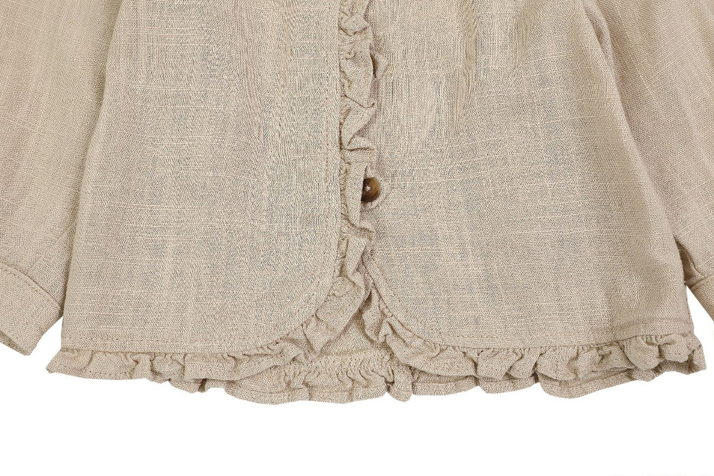US stockist of Donsje's linen blend, Lori Blouse in Beige.  
