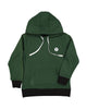 US stockist of Radicool Kids Tribe Hooded Sweatshirt in Dark Green.