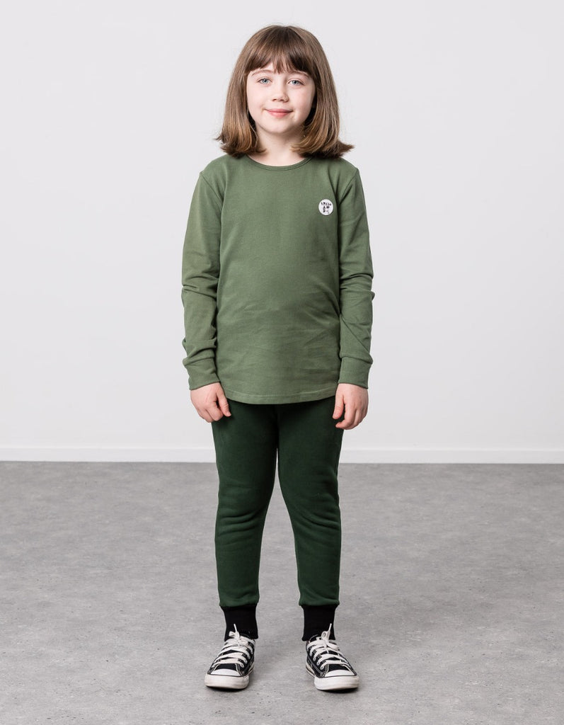 US stockist of Radicool Kids Tribe Pant in Dark Green.