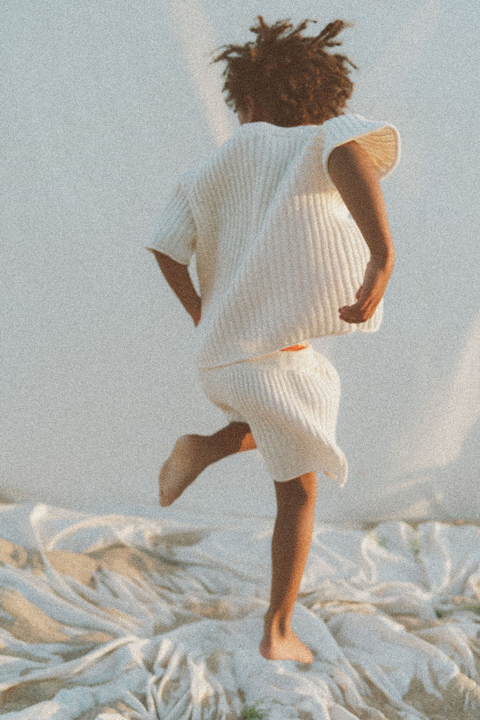 US stockist of Illoura the Label's essential ribbed knit shorts in Vanilla