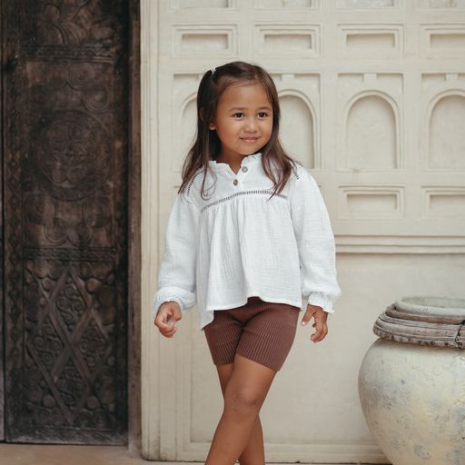 US stockist of Illoura the Label's long sleeve Frankie blouse in white.