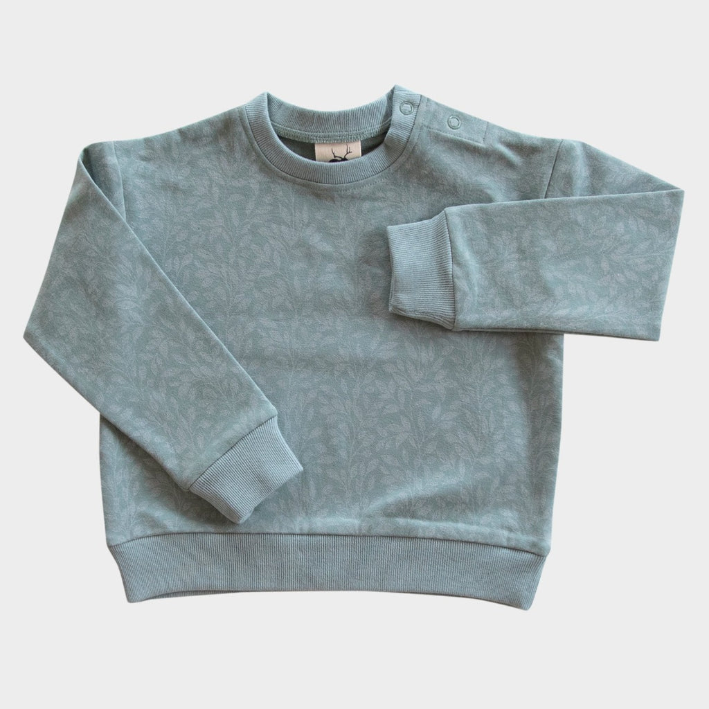 US stockist of Buck & Baa's gender neutral, organic cotton Sage Vines sweatshirt.