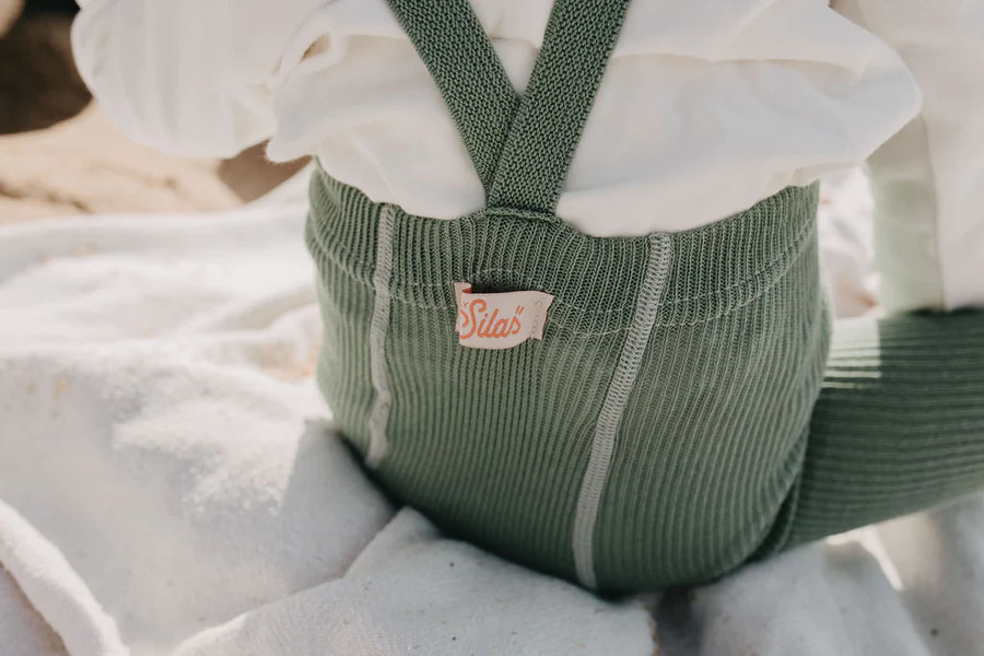 US stockist of Silly Silas' cotton footless tights in Matcha Oat Latte