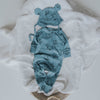 US stockist of Buck & Baa's organic cotton, gender neutral zip romper in Sky Bears.