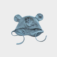 US stockist of Buck & Baa's gender neutral, organic cotton bear hat in Sky Bears.