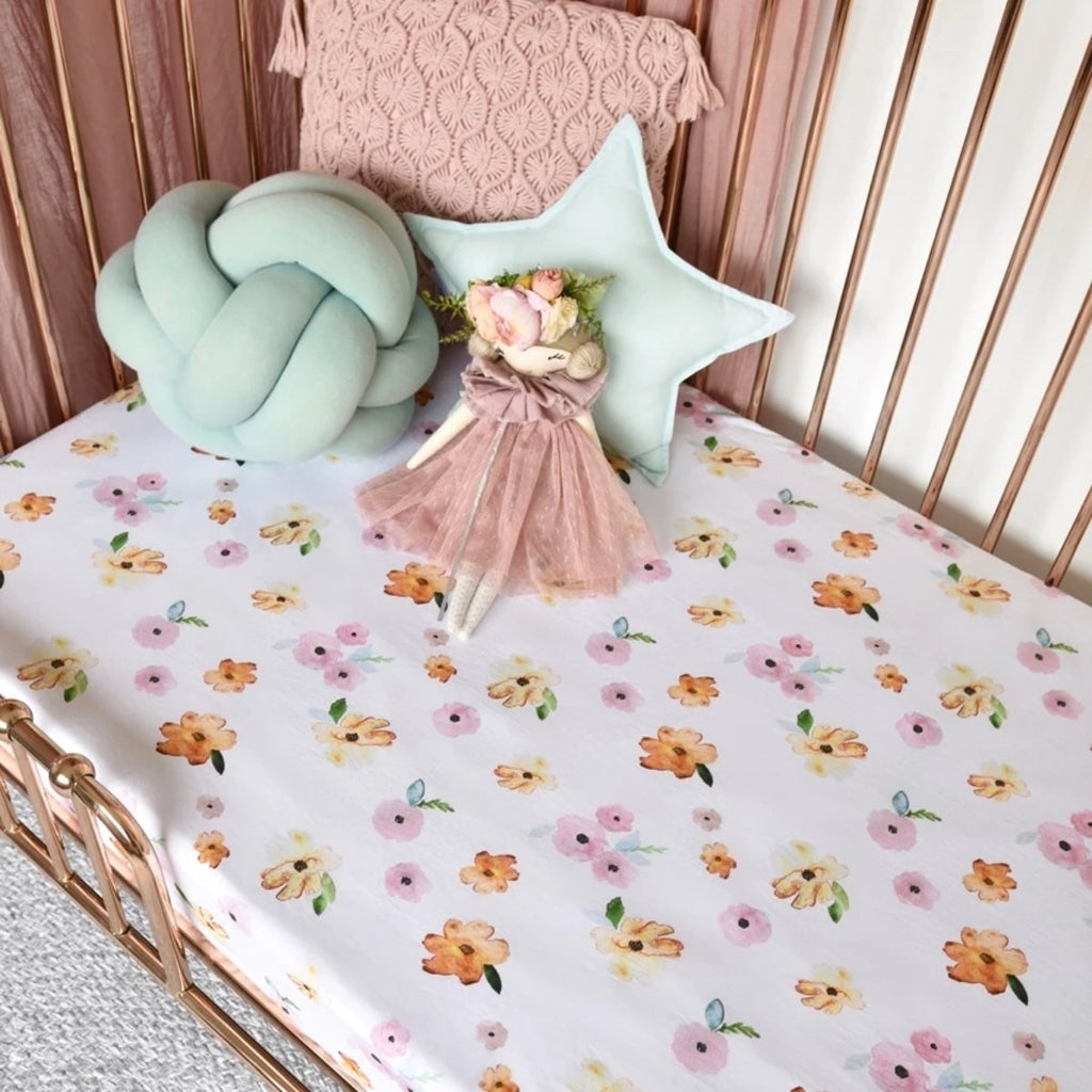 US stockist of Snuggle Hunny Kids Poppy crib sheet