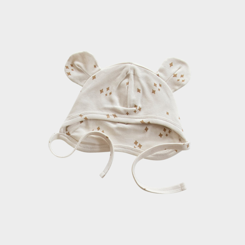 US stockist of Buck & Baa's gender neutral, organic cotton bear hat in Stardust.