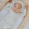 US stockist of Buck & Baa's gender neutral, organic cotton zip romper in Stardust.