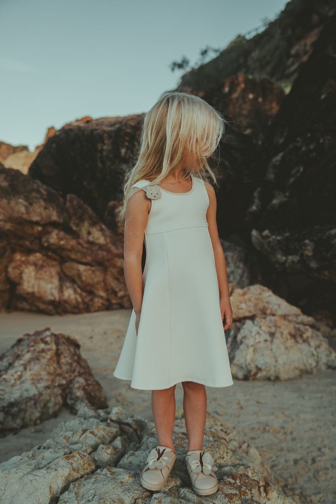 US stockist of Donsje's sleeveless Sassie Dress in Off White.