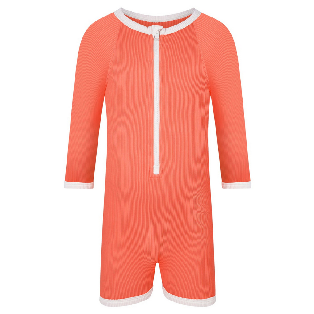 US stockist of Zulu & Zephyr's Mini Rib long sleeve surfsuit in Papaya