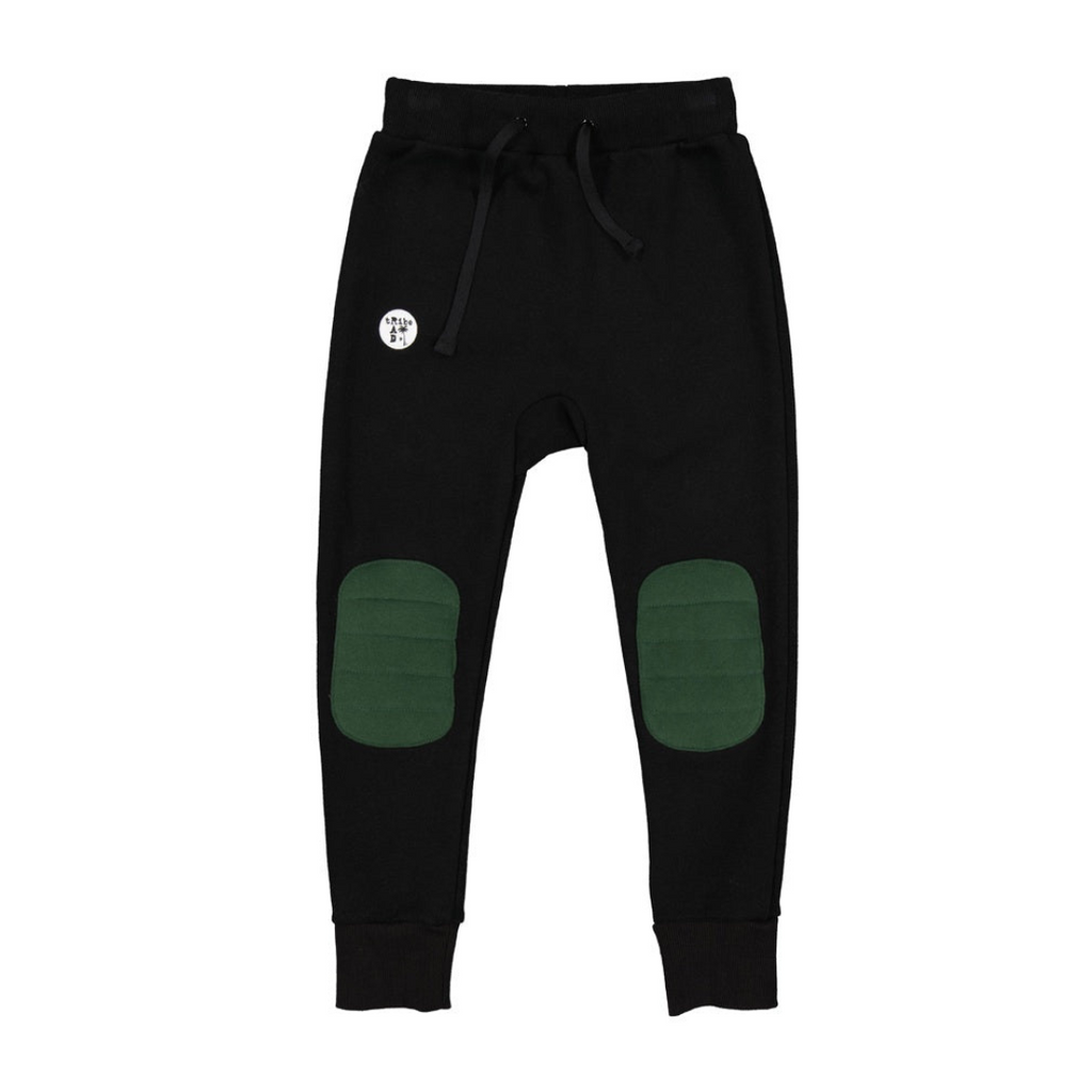 US stockist of Radicool Kids Tribe Space Pant in Black and Dark Green.
